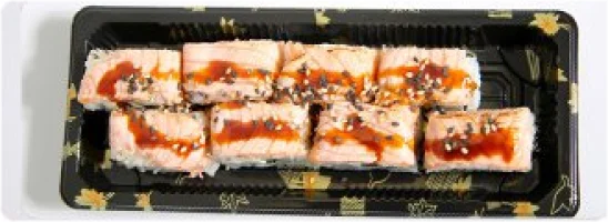 Komkommer, roomkaas, buitenkant brie en zalm 